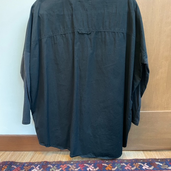 ACNE collarless button down top, black with cotton stretch sleeve. Size XS/S - Picture 3 of 6